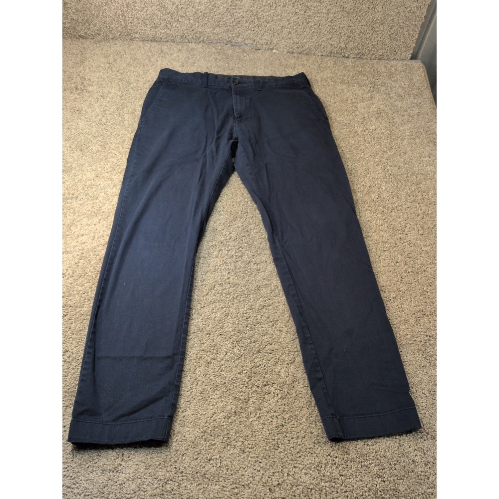 J. Crew Flex Slim Chino Pants Mens 32x30 Navy Blue Cotton Stretch Trousers‎